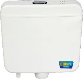 Silver top push flush tank